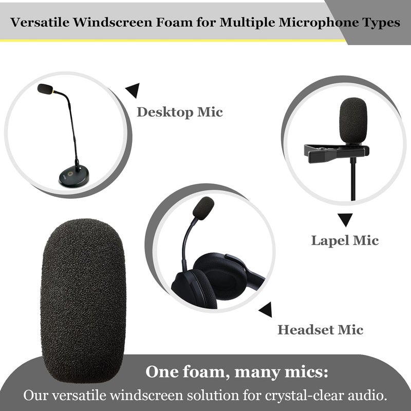 ANKOMN 10 Pack Foam Mic Covers for Wireless Laval.operations Microphones - 1.4" Ball-Type Windscreen for Clear Audio, Fits Podcasting, Vlogging, Interviews - Image 2